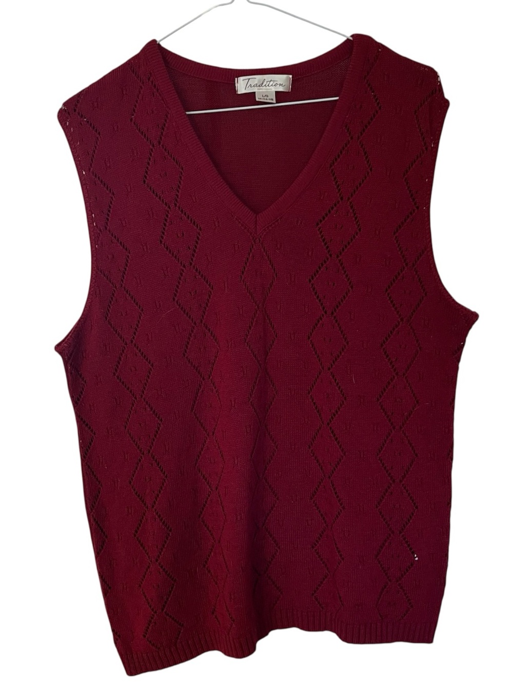 Vintage Burgundy V-Neck Sleeveless Thin Sweater Vest